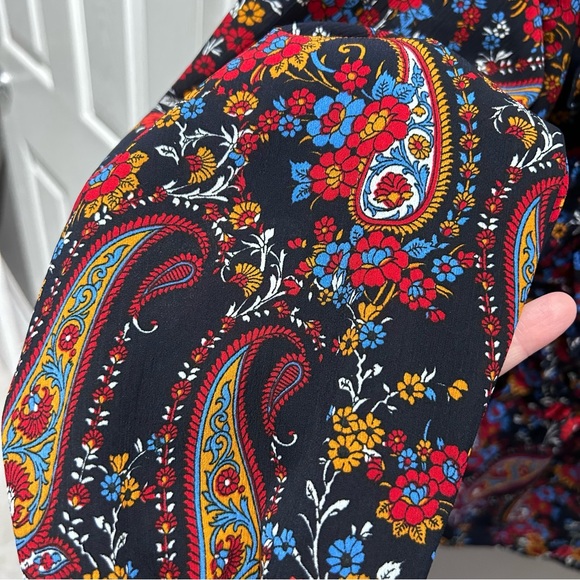 H&M Multi Color Paisley Print Blouse-10 - Picture 9 of 9